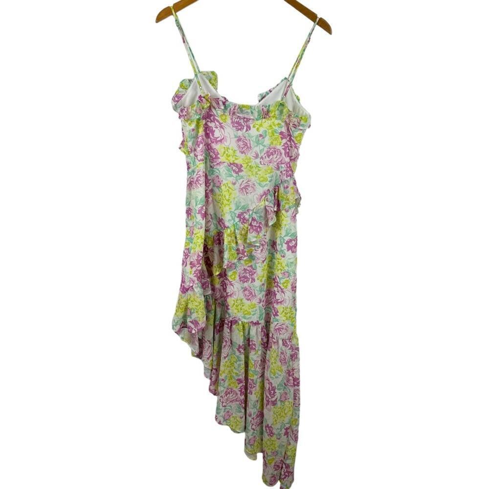 New Majorelle Summer Gown Dress Pink Summer Fling Floral Asymmetrical Hem Medium - Picture 8 of 16